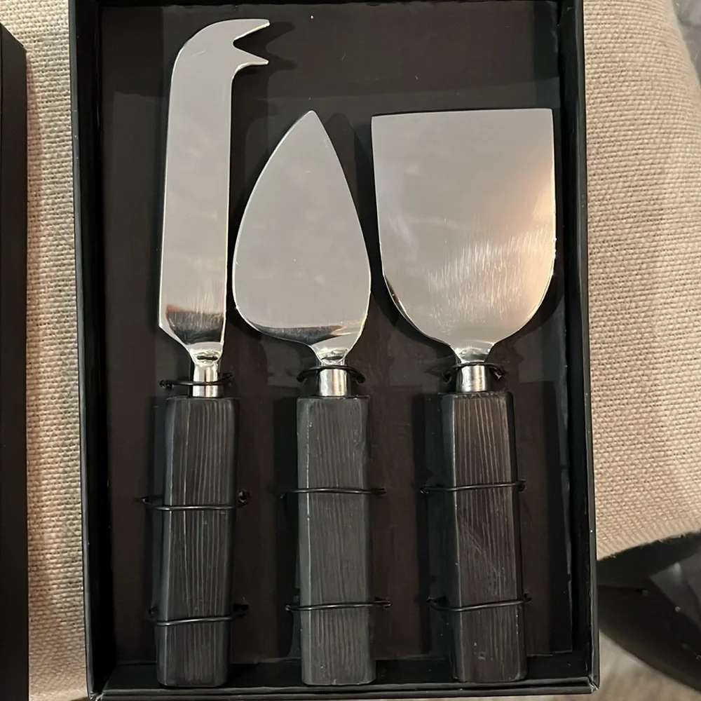 SB Design Studio Limestone Cheese Knives - Set of 3/NIB